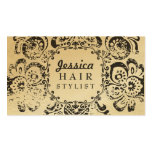 Cartes florales grunges de rendez-vous de coiffeur cartes de visite
