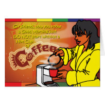 Cartes gaies - café de matin