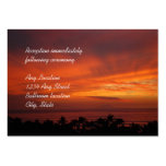 Cartes hawaïennes ardentes de réception de coucher modèles de cartes de visite