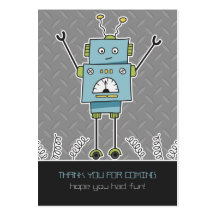 Cartes heureuses de Merci de cadeau de robot et de Cartes De Visite Professionnelles