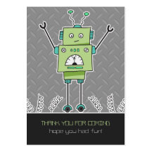 Cartes heureuses de Merci de cadeau de robot et de Cartes De Visite Professionnelles