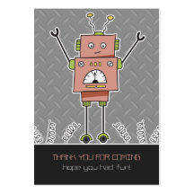 Cartes heureuses de Merci de cadeau de robot et de Carte De Visite