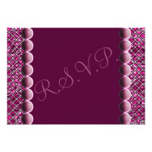 Cartes les épousant pourpres des coeurs RSVP d'ins Invitation