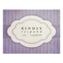 Cartes lilas de réponse de charme vintage faire-part