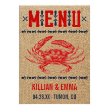 Cartes nautiques vintages de menu de mariage faire-part