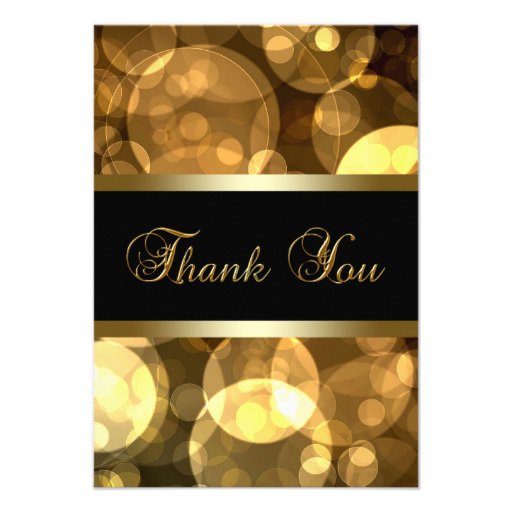 Cartes noires de Merci d'or Invitations