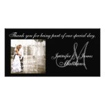 Cartes noires et blanches de monogramme de Merci d Photocartes