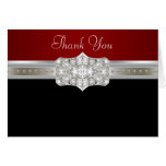 Cartes noires rouges rouges de Merci de perles de 