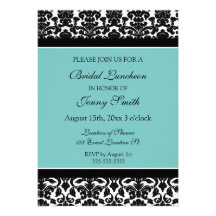 Cartes nuptiales d'invitation de déjeuner de damas