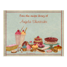 Cartes personnalisables de recette de dessert cartes postales