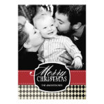 Cartes photos à motifs de losanges chics de Noël Invitation Personnalisée