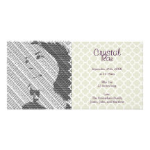 Cartes photos argentés de faire-part de naissance  carte avec photo
