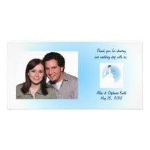 Cartes photos bleus de Merci de bouquet Carte Avec Photo