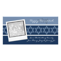 Cartes photos bleus de Shalom Hanoukka Photocartes Personnalisées