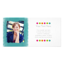 Cartes photos bleus turquoises de cadre de photo d photocarte