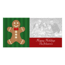 Cartes photos de biscuit de bonhomme en pain d'épi modèle pour photocarte