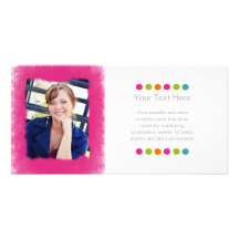 Cartes photos de cadre de photo épongés par rose f carte avec photo