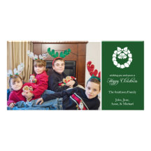Cartes photos de guirlande de Noël heureux (arbre) Carte Avec Photo