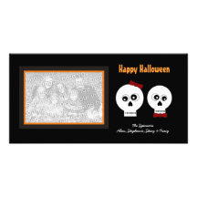 Cartes photos de Halloween de crânes de Goth Cartes De Vœux Avec Photo