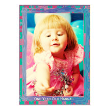 Cartes photos d'un d'ans anniversaire de filles modèles de cartes de visite