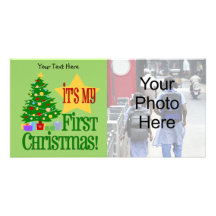 Cartes photos personnalisables de premier Noël du  Cartes De Vœux Avec Photo