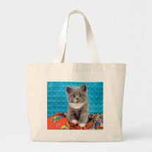 Cartes photos précieux de chat et de chaton, cadea sac de toile