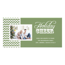 Cartes photos verts d'acclamation de vacances de C Photocarte Customisée