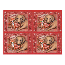 Cartes plates mignonnes de Valentines de chat tigr Carte Postale