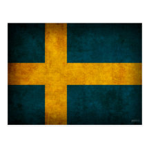 Cartes postales affligées par drapeau de la Suède