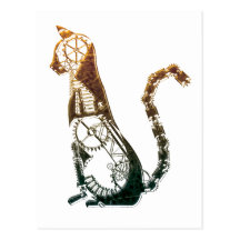 Cartes postales de chat de Steampunk