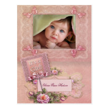 Cartes postales de naissance de photo de bébé de r