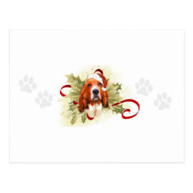 Cartes postales de Noël de Basset Hound