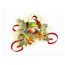 Cartes postales de Noël de grenouille d'arbre