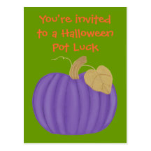 Cartes postales pourpres de dîner de Halloween de 