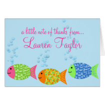 Cartes pour notes de Merci de poissons cartes