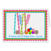 Cartes pour notes de Merci de sucrerie cartes