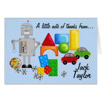 Cartes pour notes des jouets d'un garçon cartes