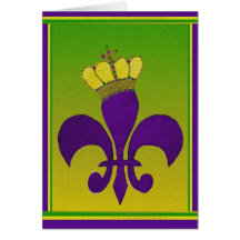 Cartes pourpres de fleur de lis couronnées par mar