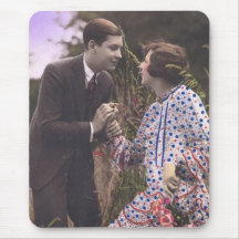 Cartes romantiques vintages de couples et cadeaux  tapis de souris