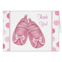 Cartes roses de Merci de bébé de butins de satin