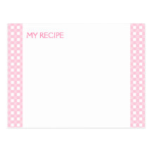 Cartes roses de recette de guingan carte postale
