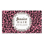 Cartes roses de rendez-vous de coiffeur d'empreint cartes de visite
