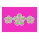 Cartes roses et vertes de flower power de note