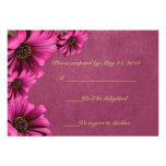 Cartes roses foncées du cuir RSVP de marguerite Bristol