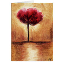 Cartes (rouges) d'arbre de sucrerie de coton
