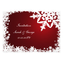 cartes rouges de faire-part de mariage d'hiver