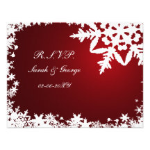 cartes rouges de rsvp de mariage d'hiver cartons d'invitation