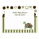 Cartes vertes de conseil de baby shower de tortue  carte postale