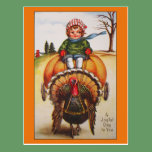 Cartes vintages de thanksgiving d'illustration de  cartes postales