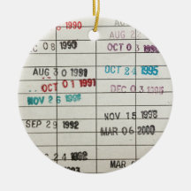 Cartes vintages d'échéance de bibliothèque décoration pour sapin de noël
